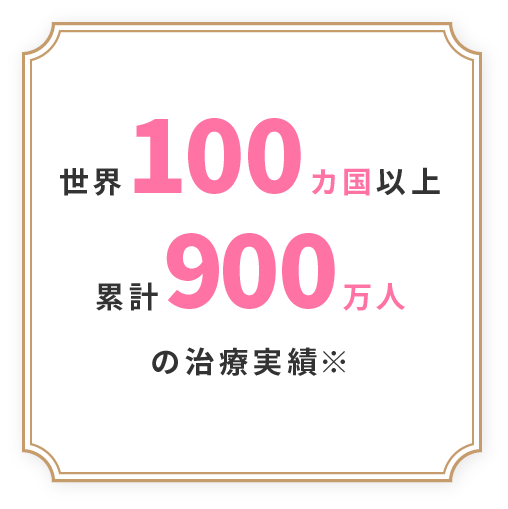 世界100カ国以上累計850万人の治療実績